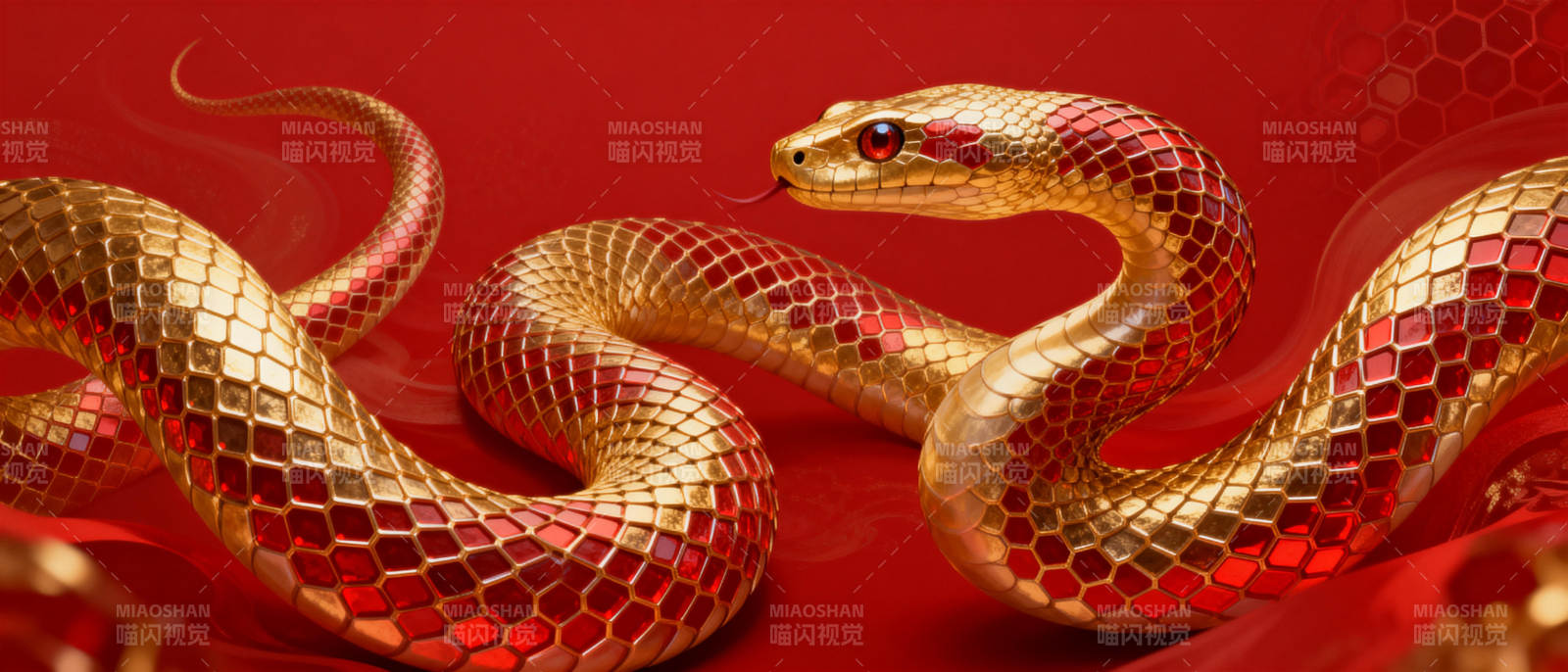 金蛇舞动红绸间图片