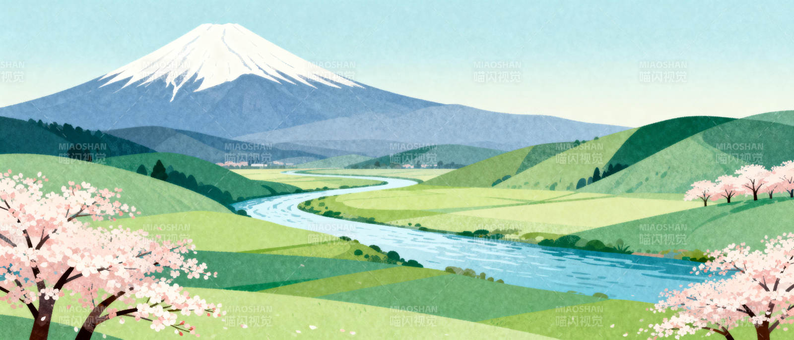 富士山下春景图片