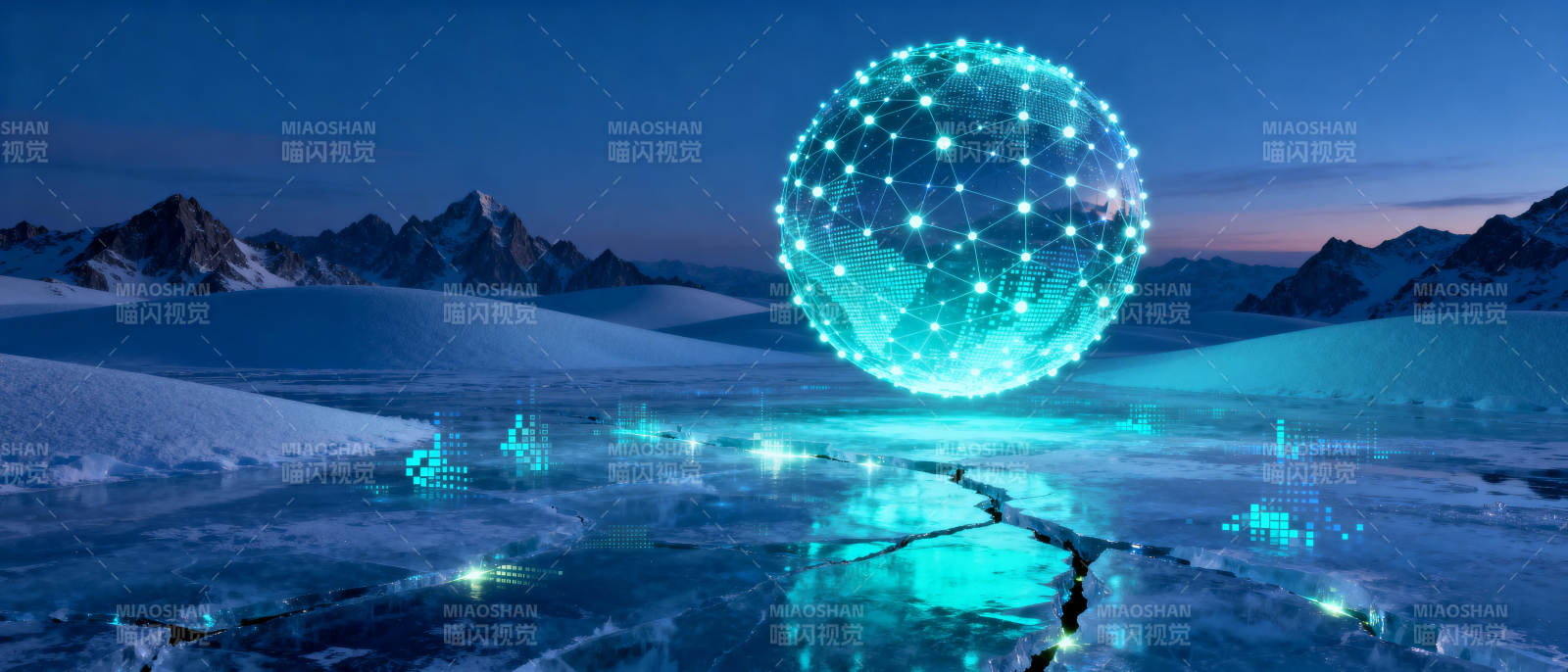 冰原上的数字星球图片