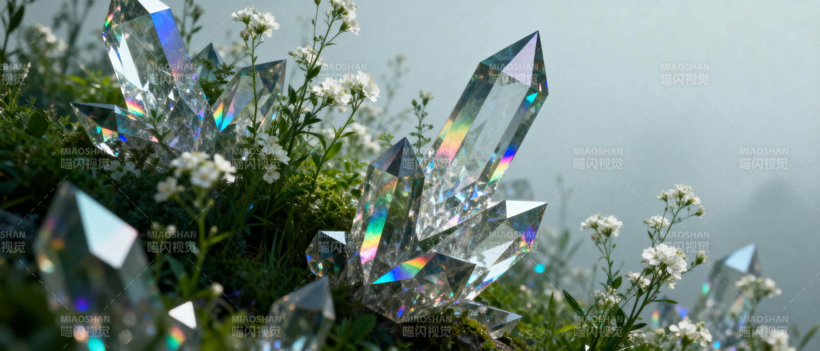 晶莹剔透的水晶花图片