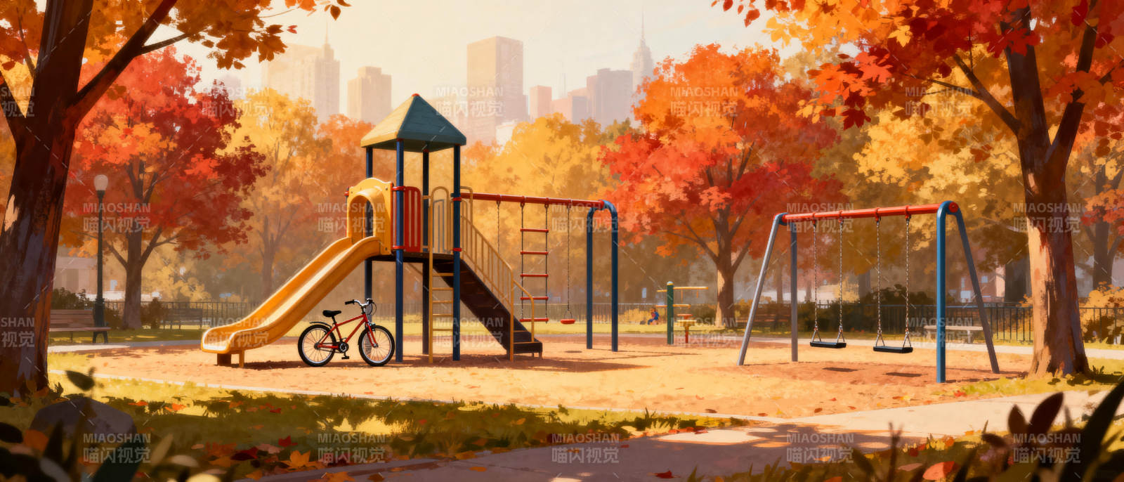 秋日公园游乐场图片