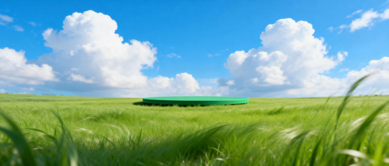 绿野上的飞碟图片