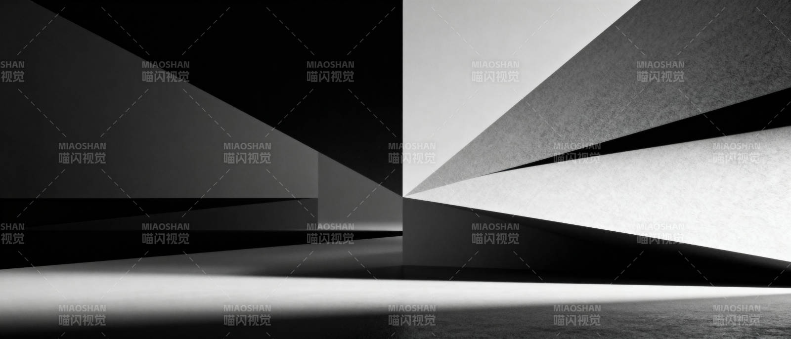 光影交错的几何空间图片