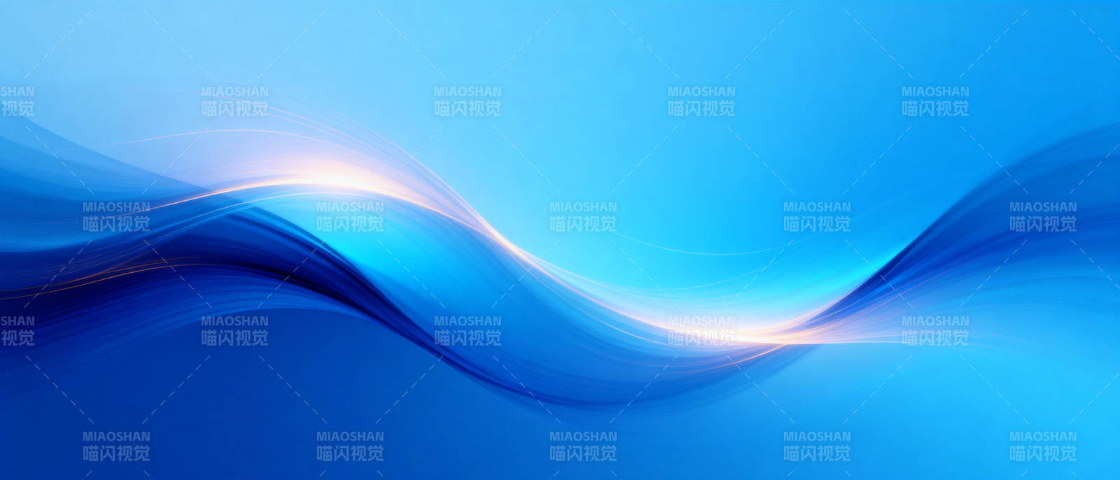 蓝色波浪光影图片