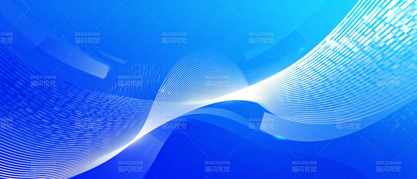 蓝色波浪线条背景图片