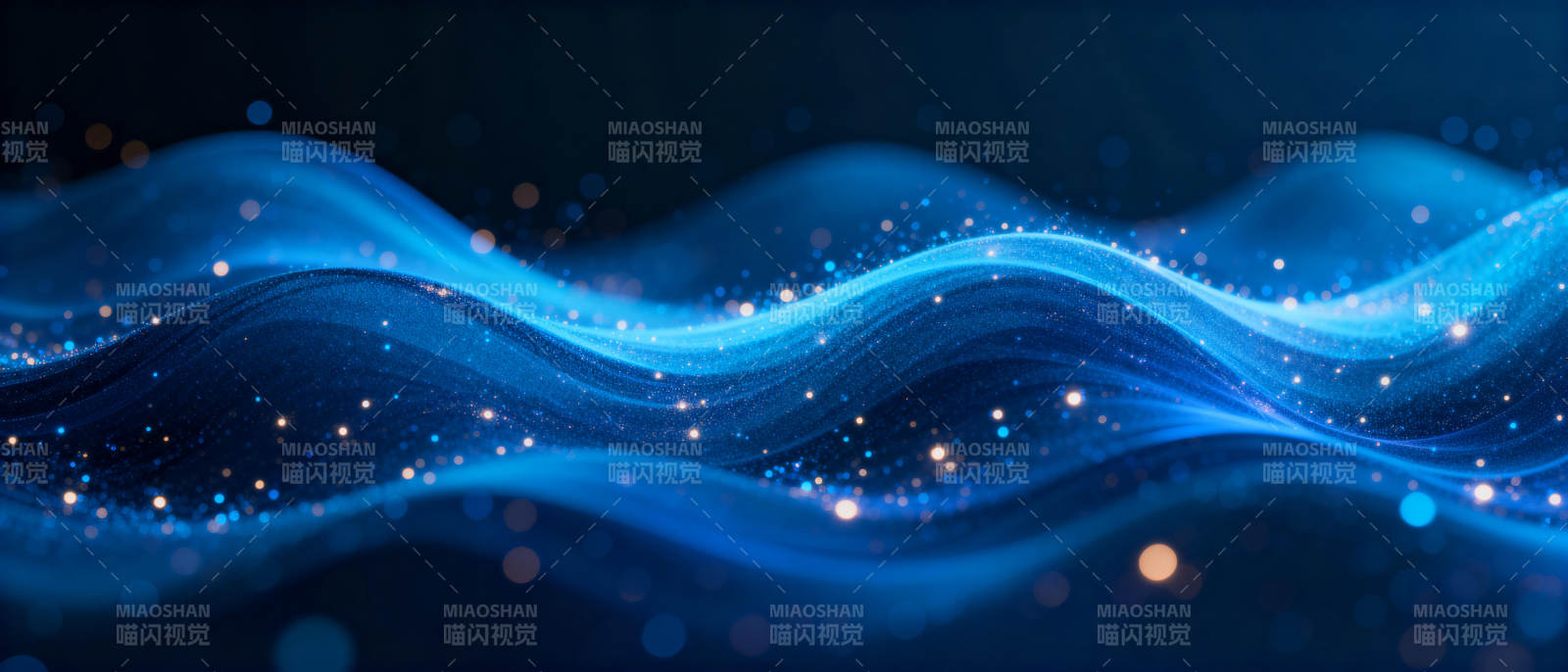 蓝色波浪光效图片