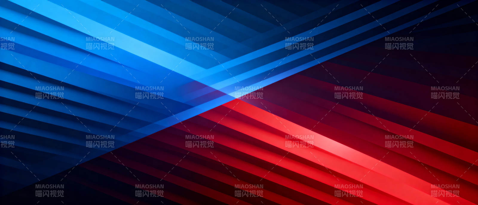 蓝红交错光影图片