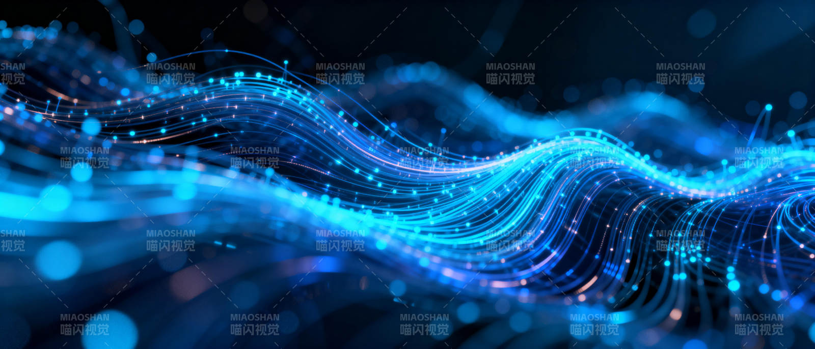 蓝光波纹流动图片