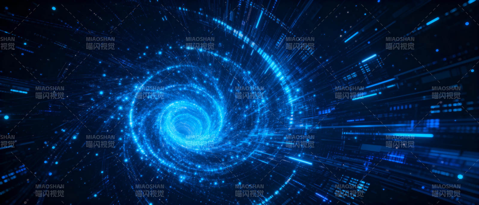 蓝色科技隧道图片