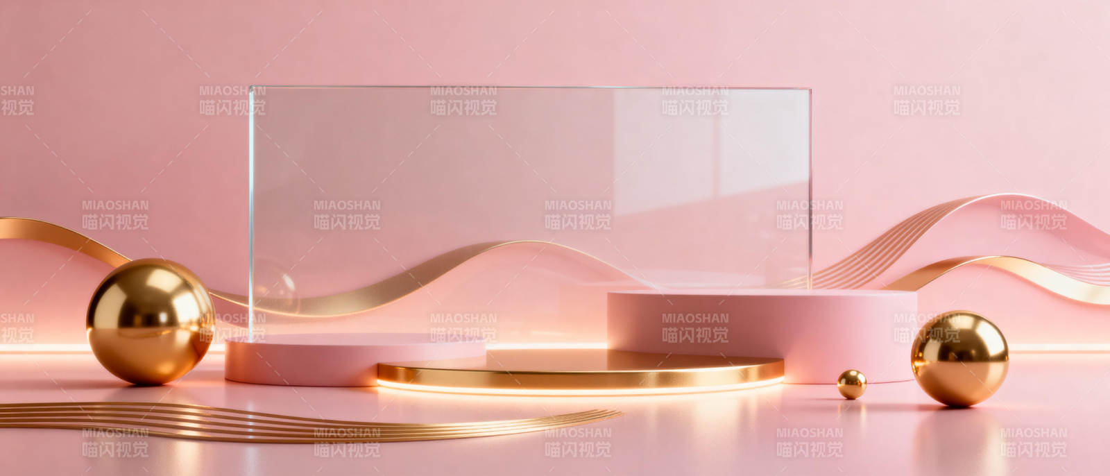 粉色舞台 金色点缀图片