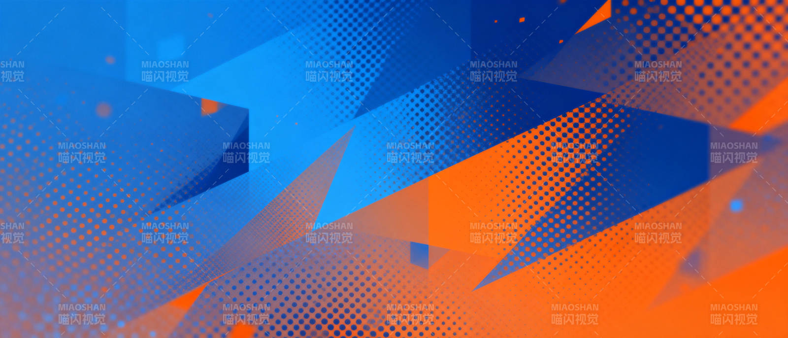 蓝橙几何渐变背景图片