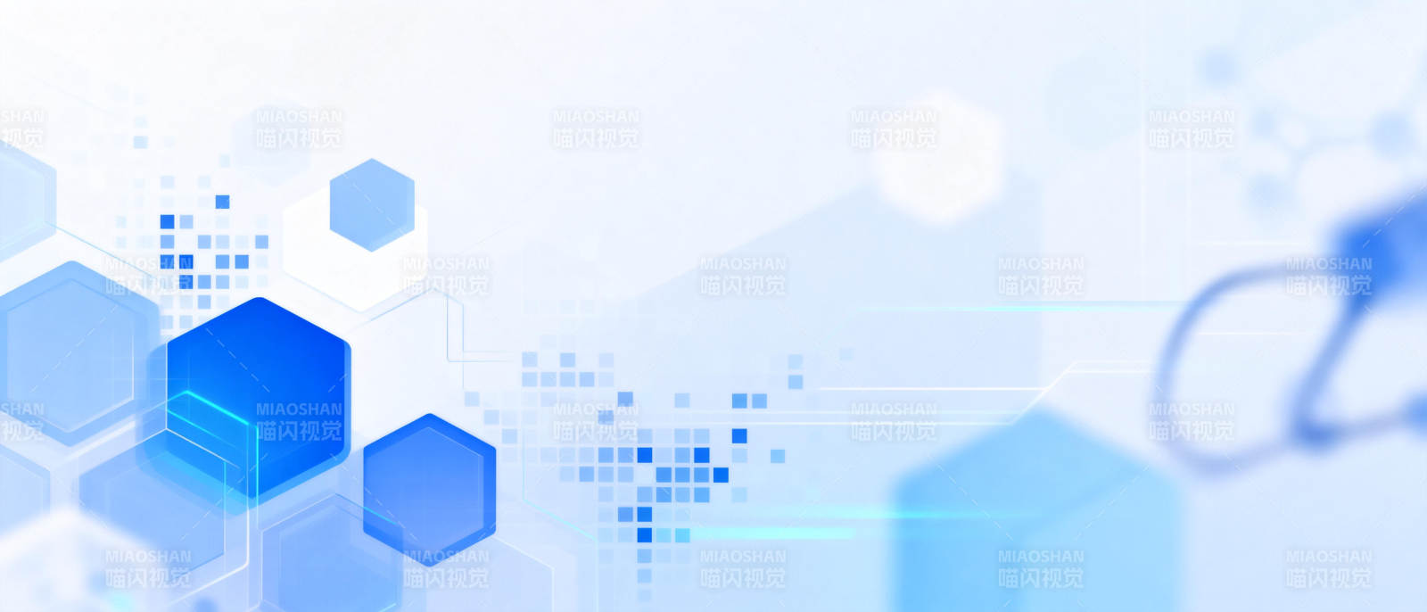 科技蓝调几何图图片