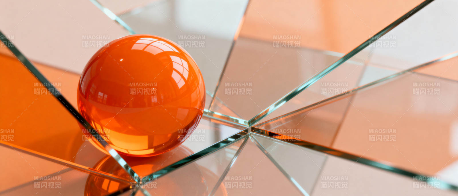 橙球镜面反射图片