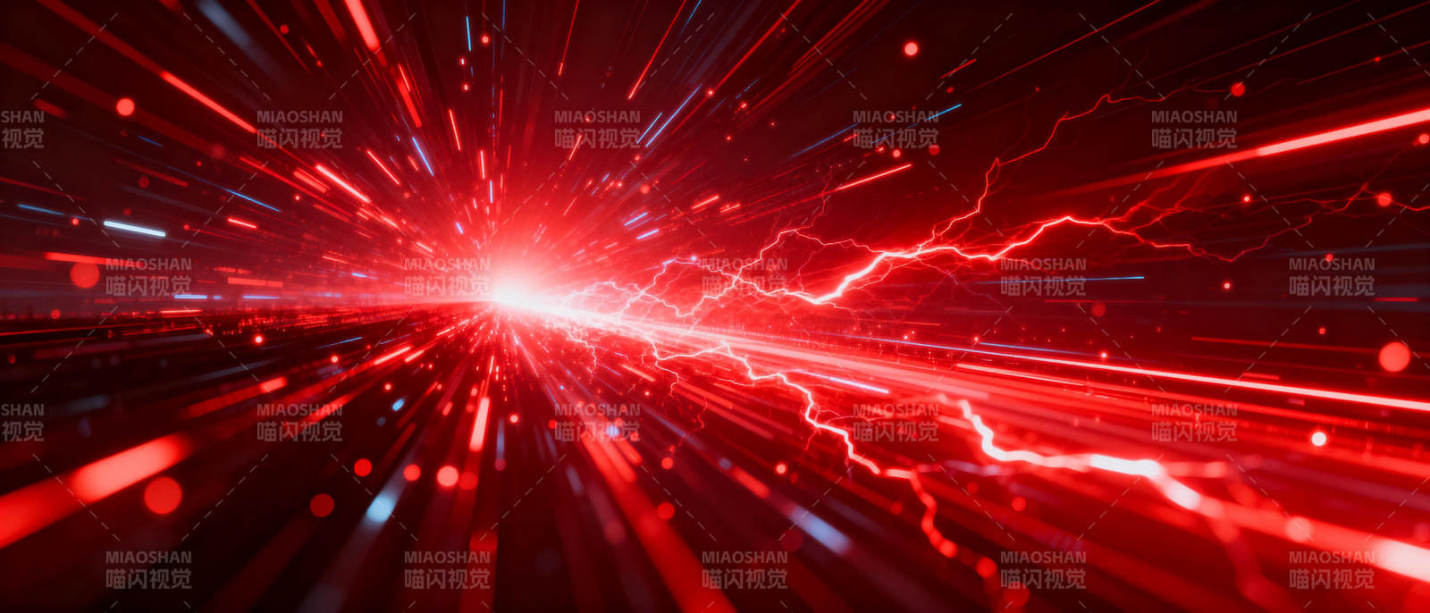 红色闪电风暴图片