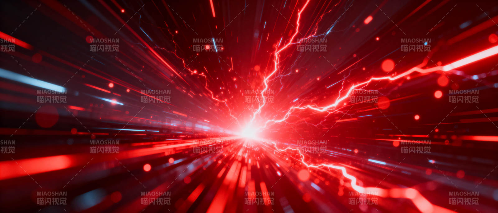 红色闪电风暴图片