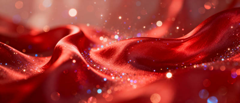 红绸闪耀梦幻光斑图片