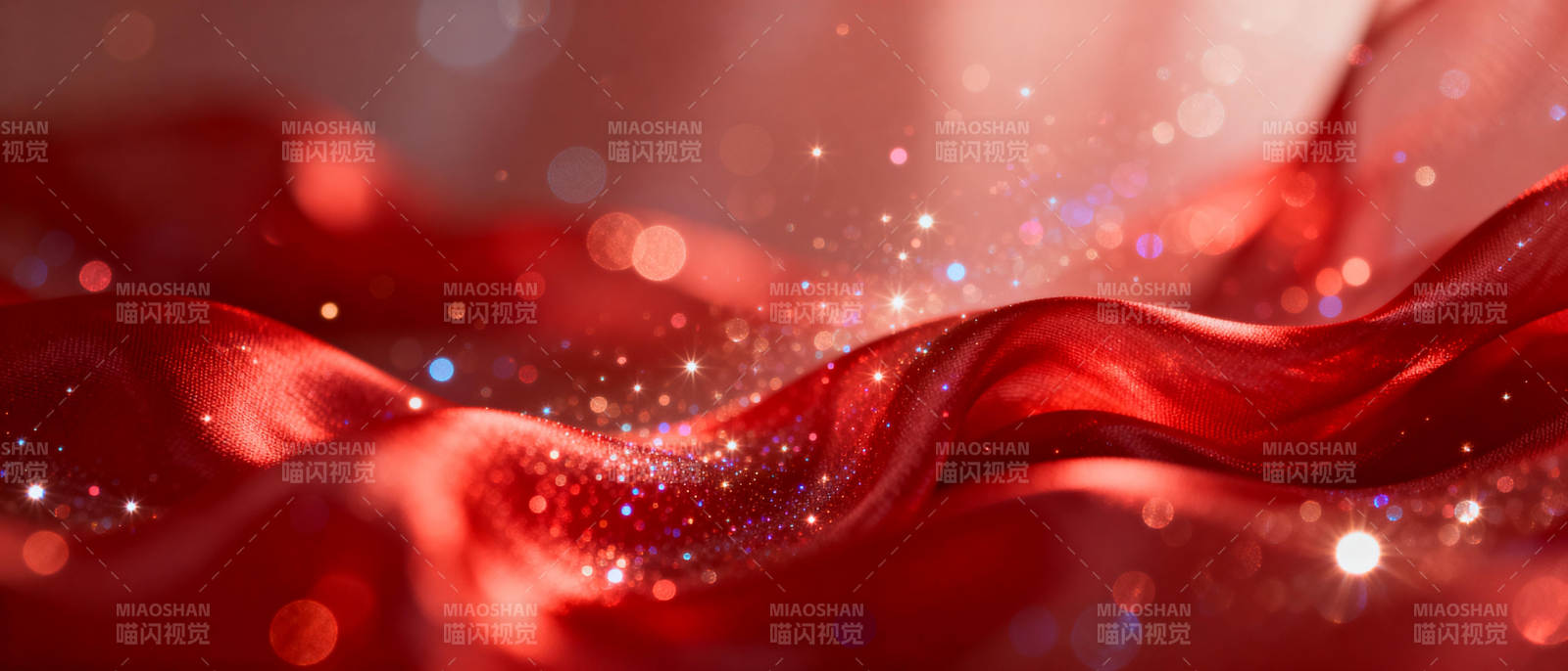 红绸闪耀梦幻光图片