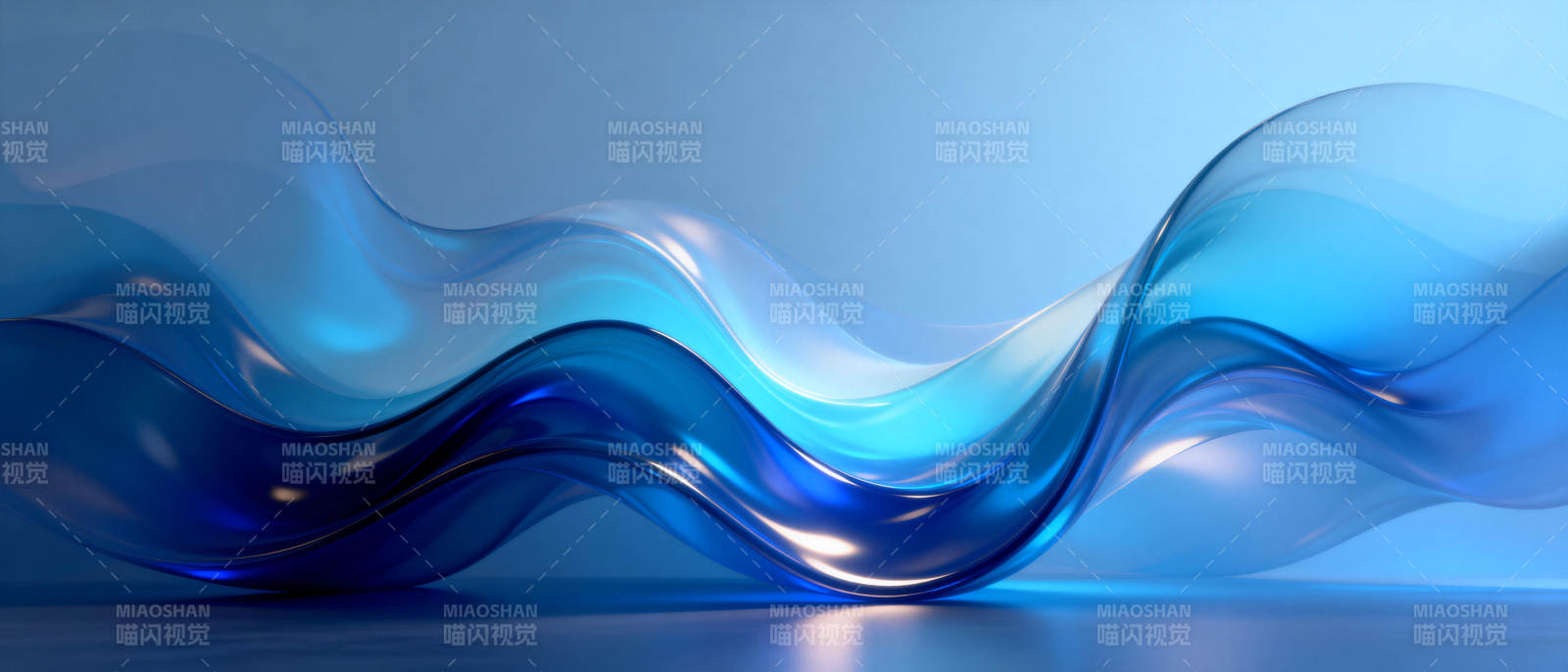 蓝色波浪艺术图片