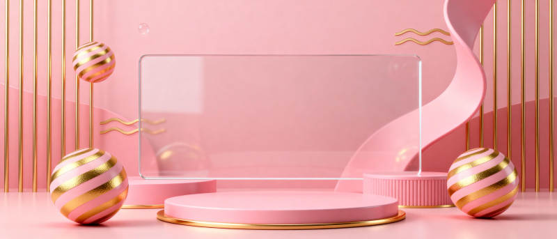 粉色梦幻展示台图片