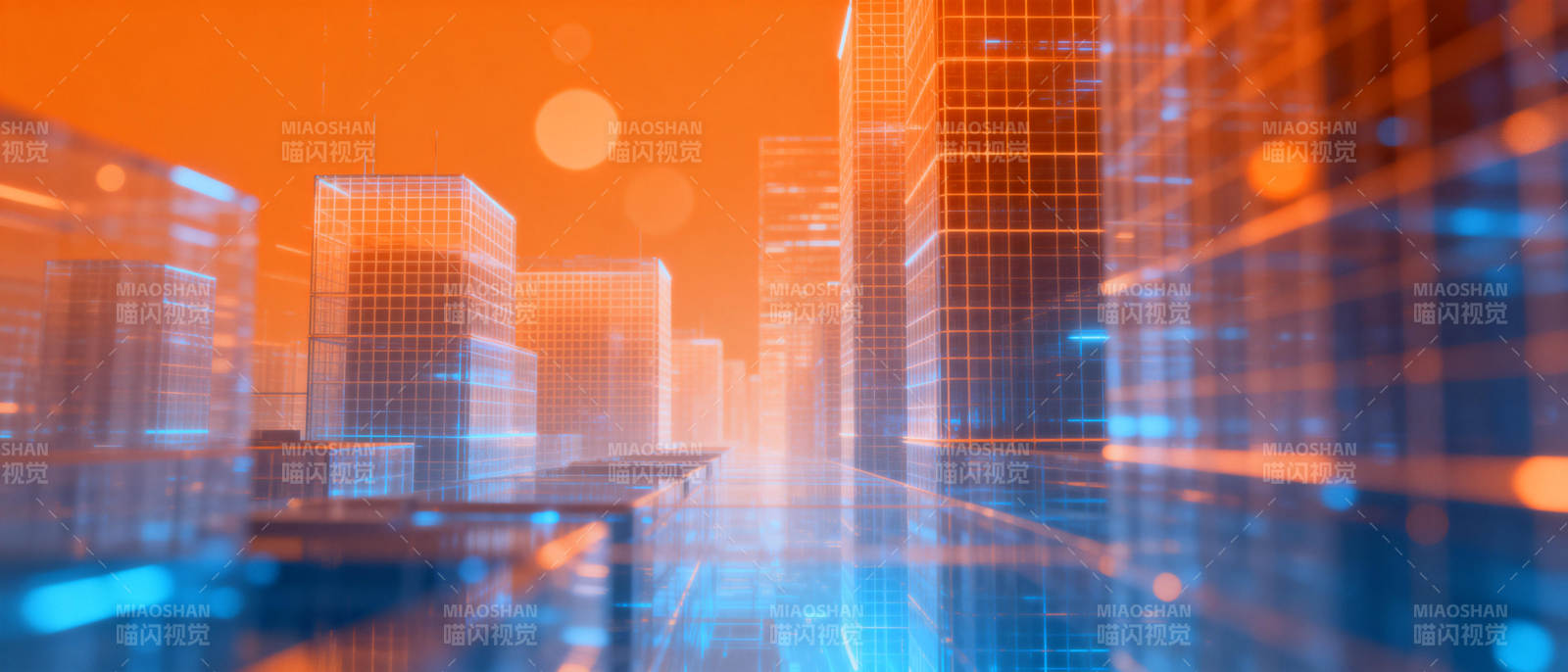 未来都市光影图片