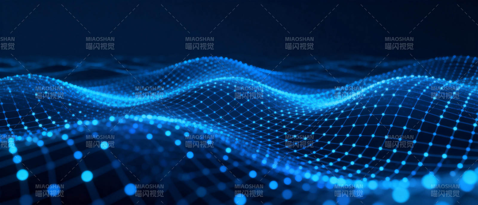 蓝色波浪光点图片