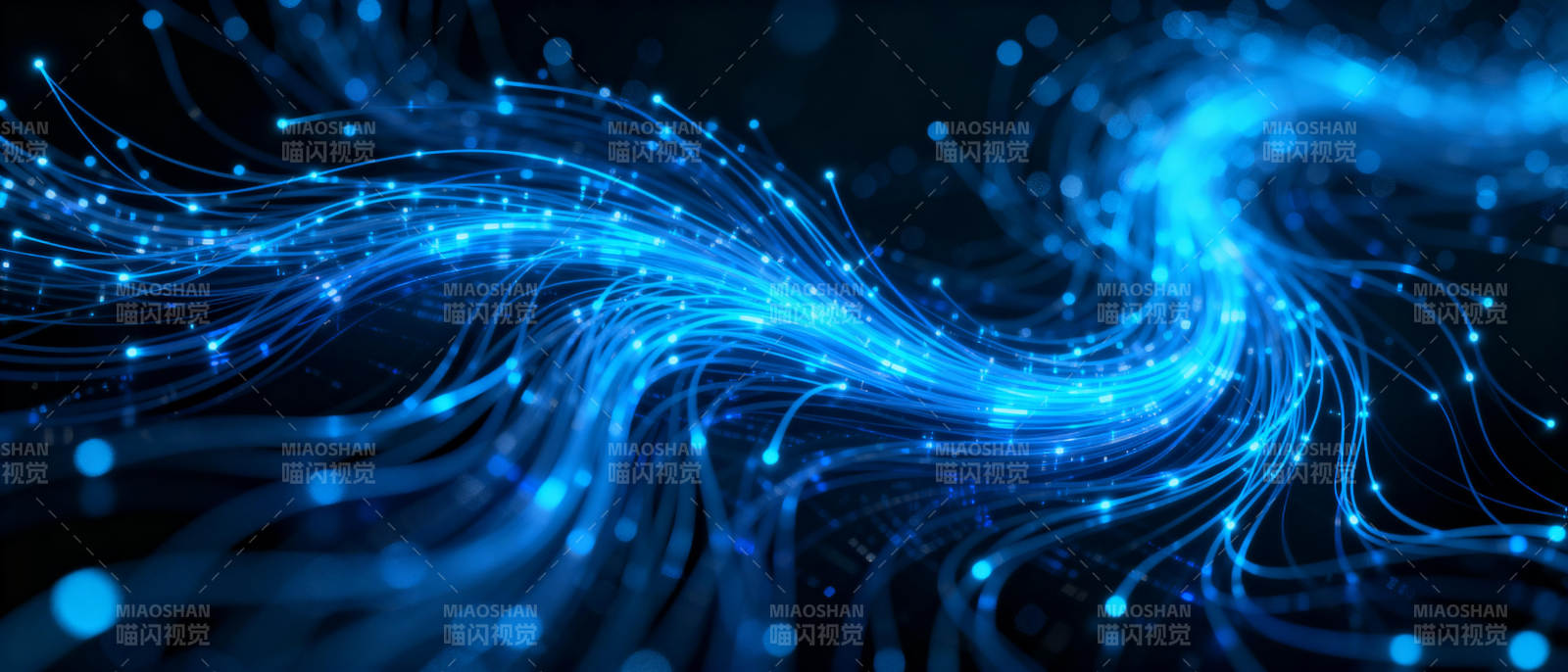 蓝色光流梦幻波图片