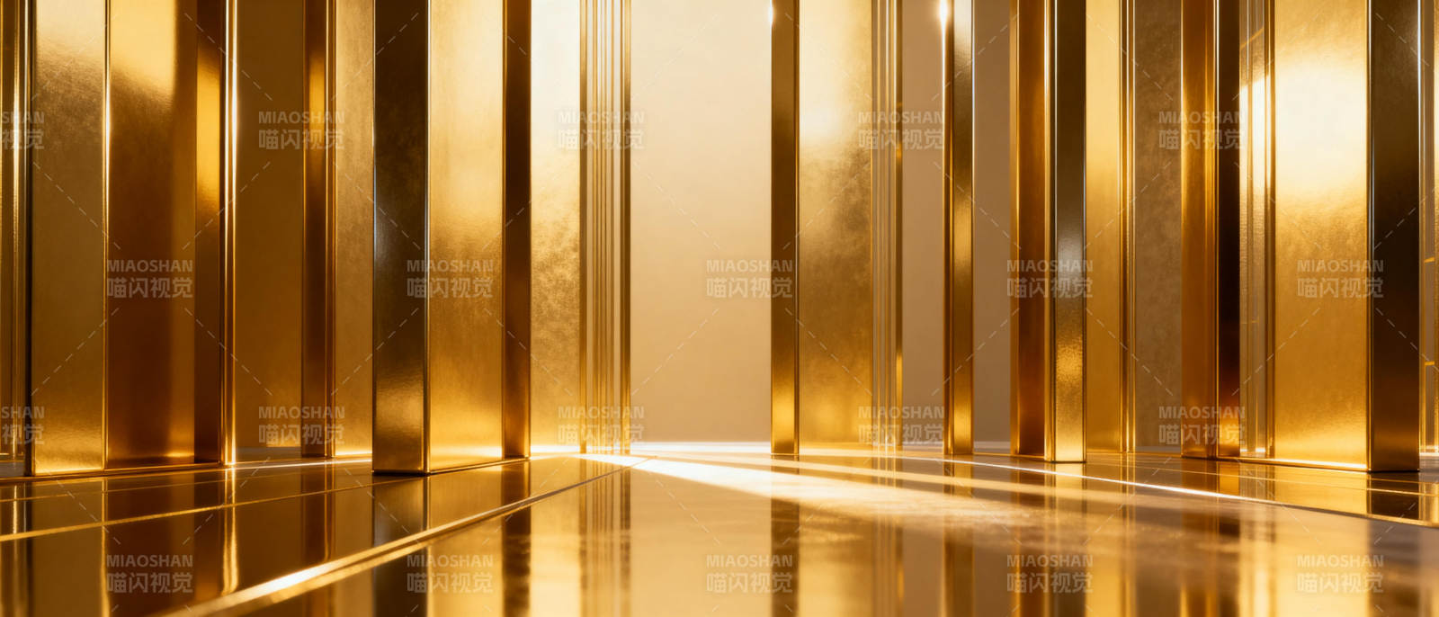 金色光柱走廊图片