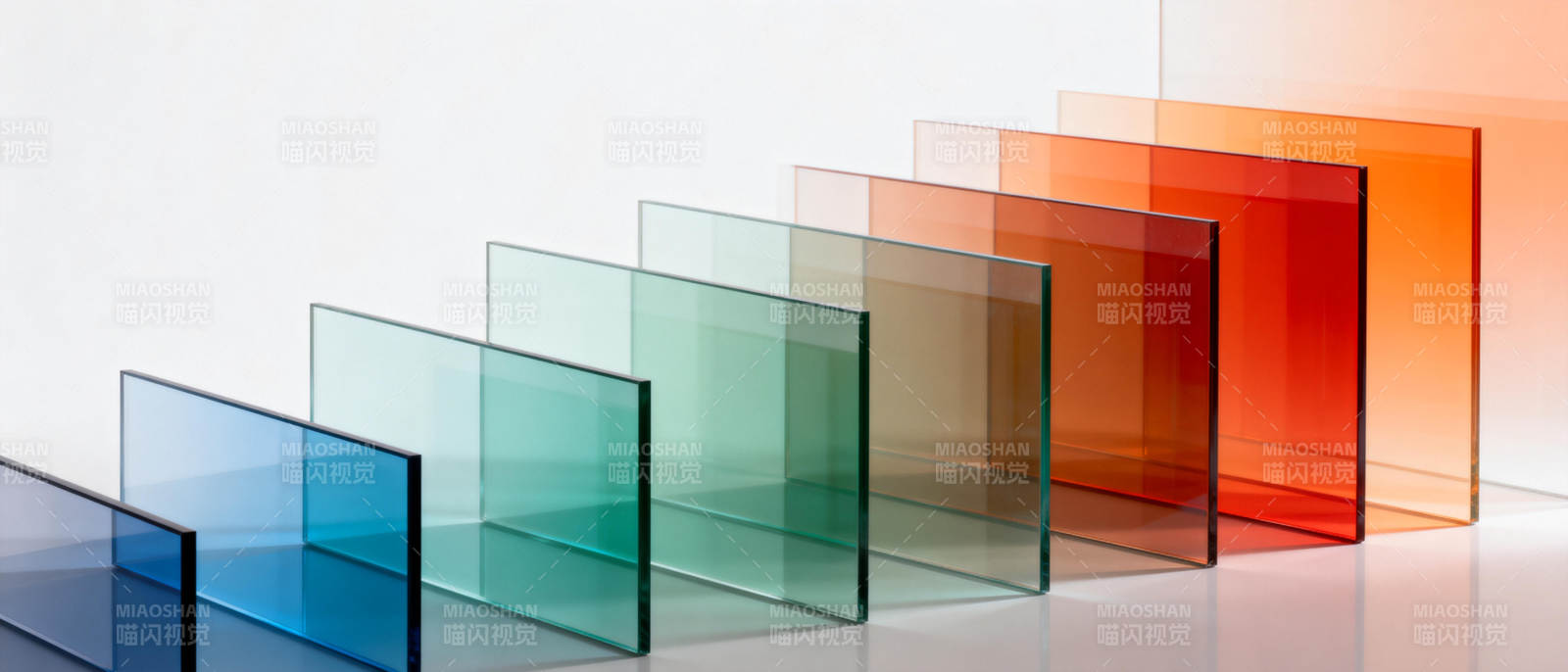 彩色玻璃板排列图片
