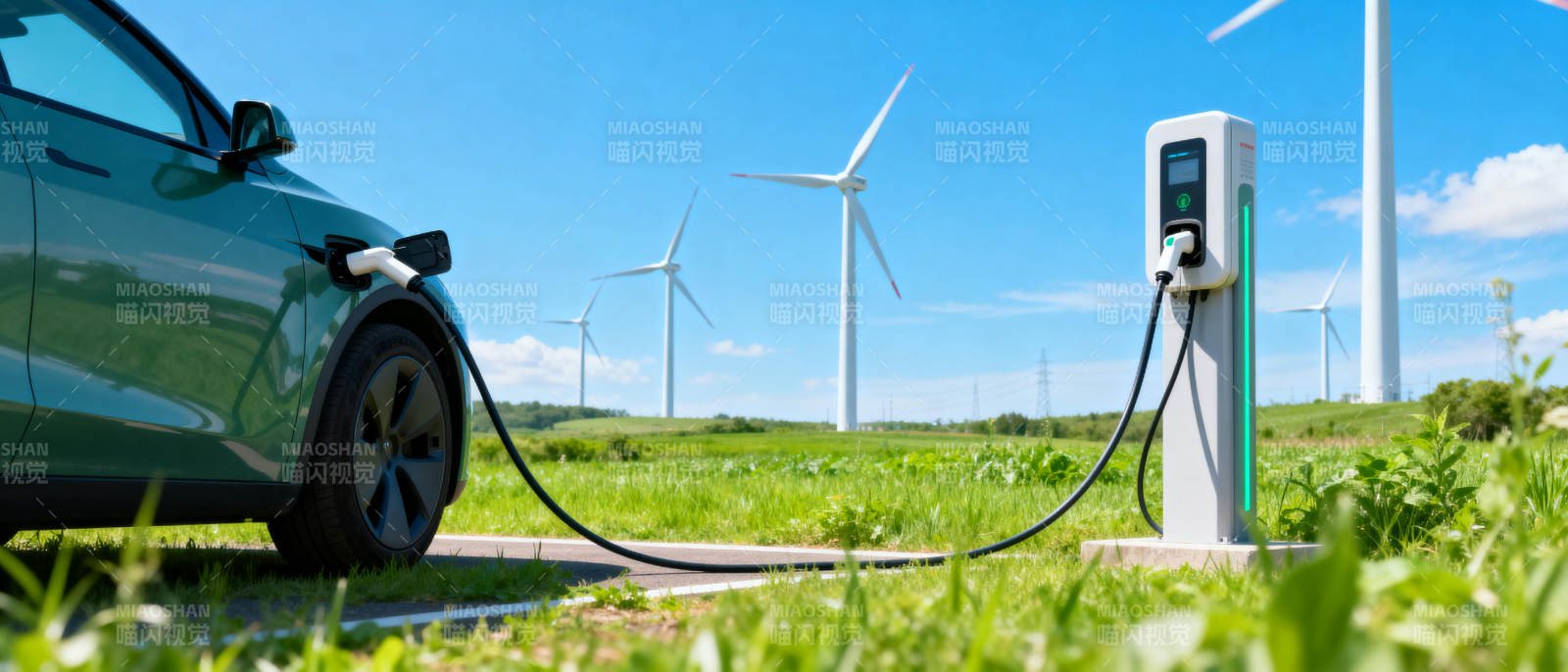 电动车充电风光图片