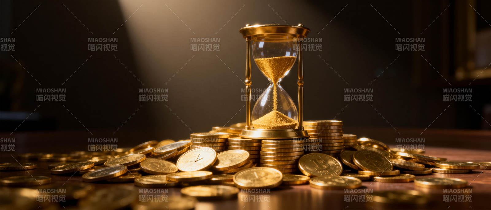 金币与沙漏图片