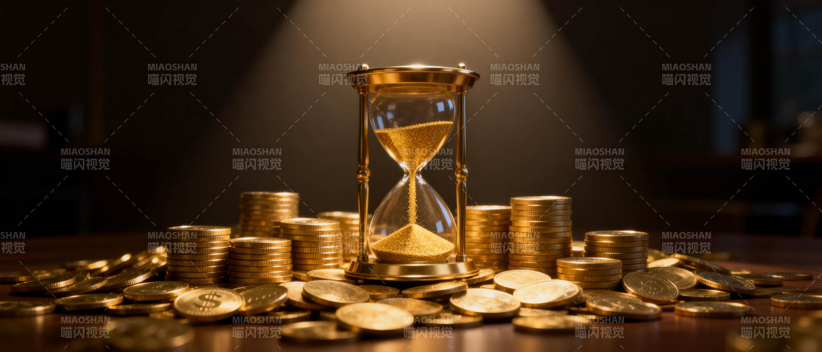 金币与沙漏图片