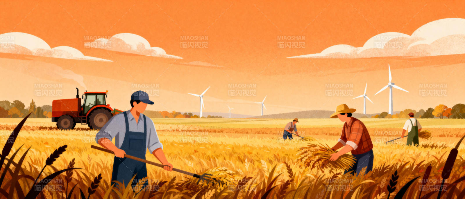 金秋丰收图图片