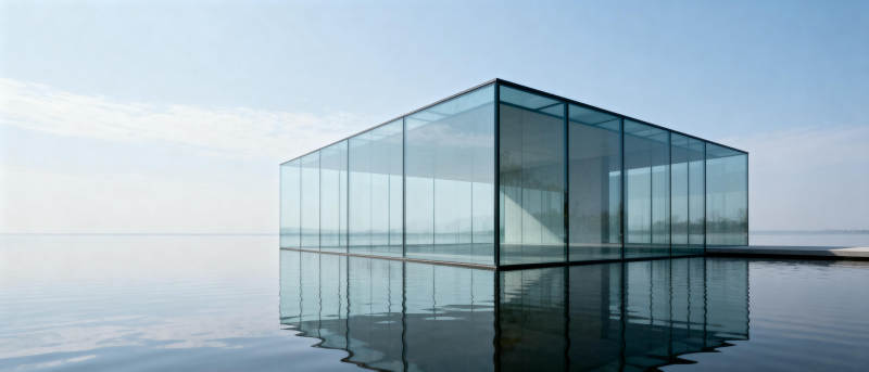水边玻璃屋图片