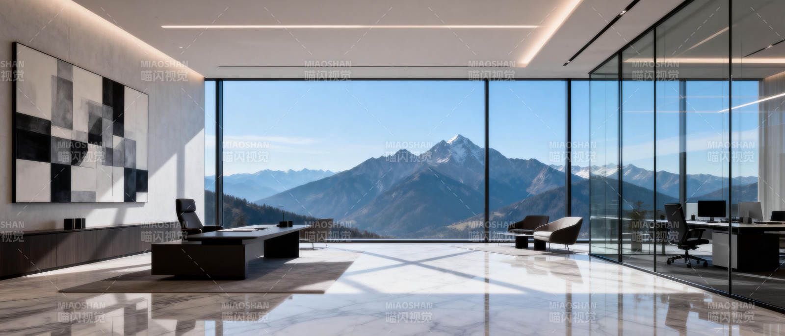 现代客厅山景图片