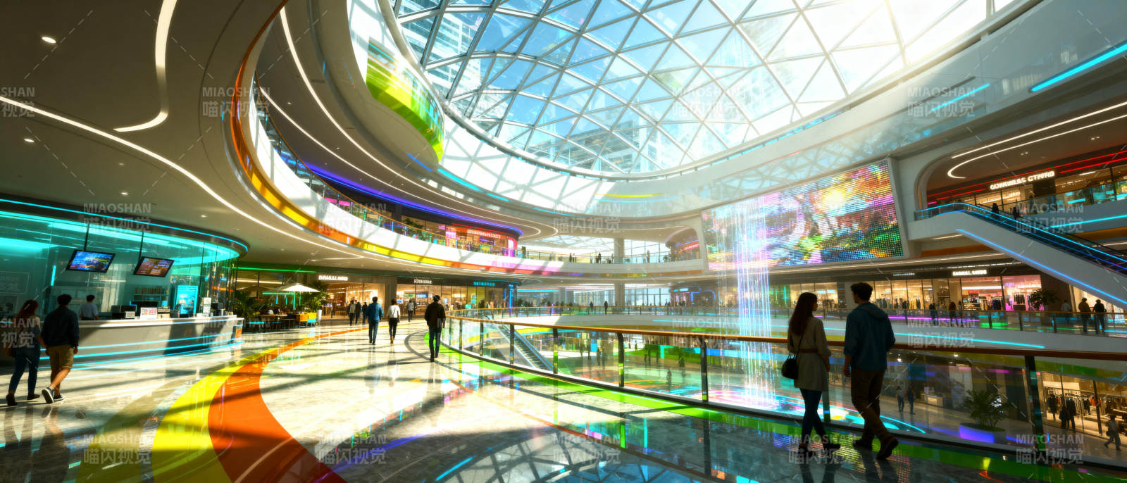 现代商场光影交错图片