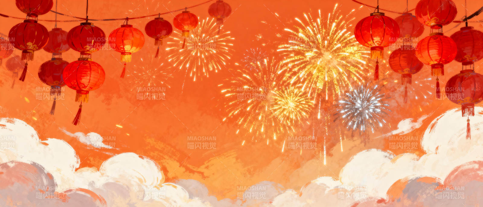 新春烟花庆团圆图片