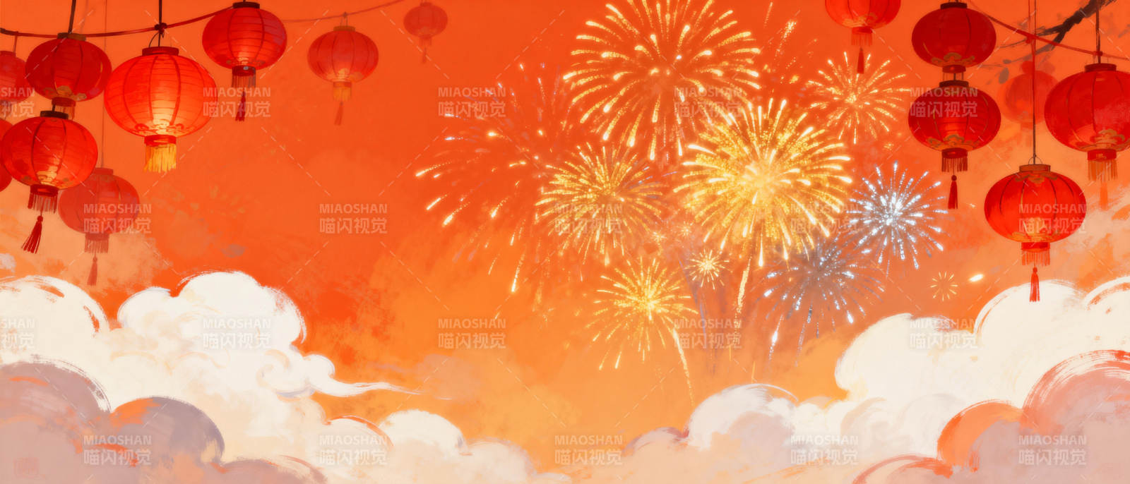 新春烟花庆团圆图片