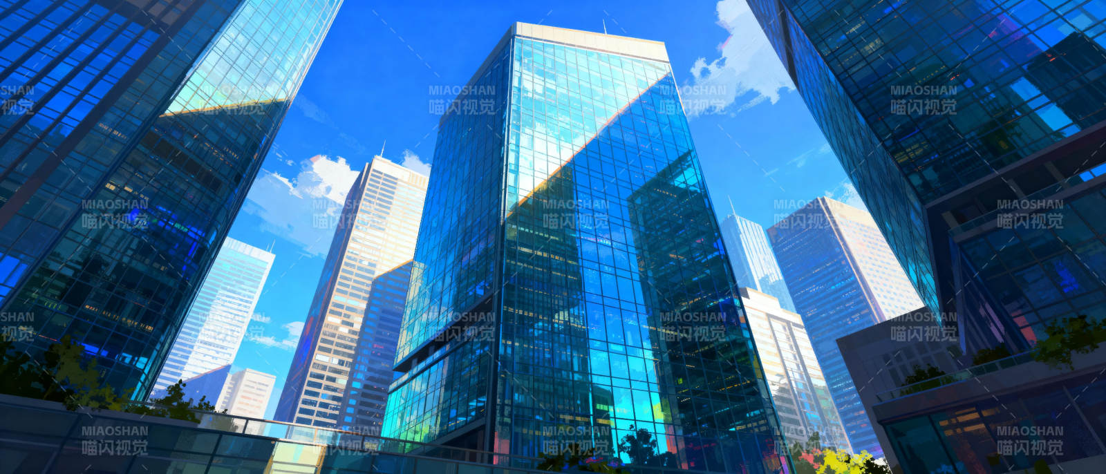 现代都市摩天楼群图片