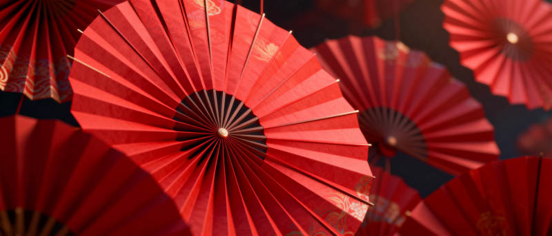 红扇纷飞迎新春图片