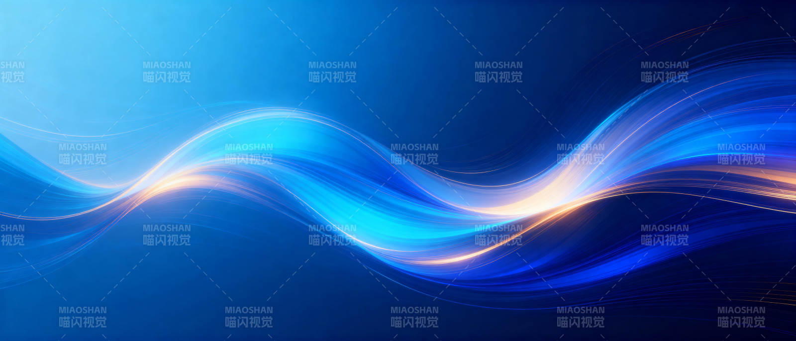 蓝色波浪光影图片