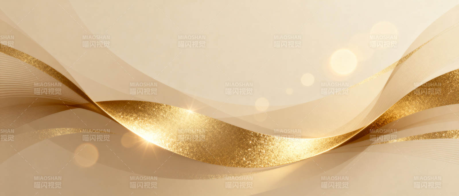 金色丝带优雅飘动图片