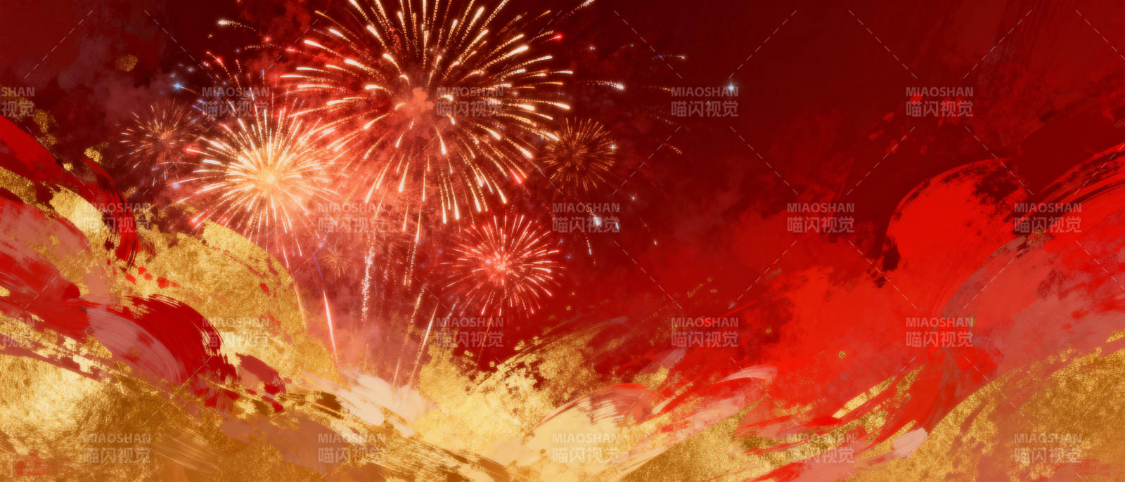 璀璨烟花映红夜图片