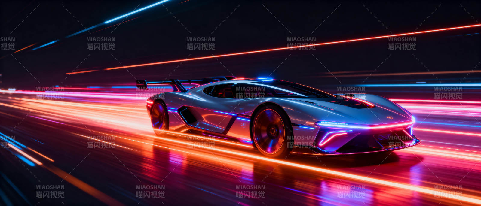 霓虹疾驰未来车图片