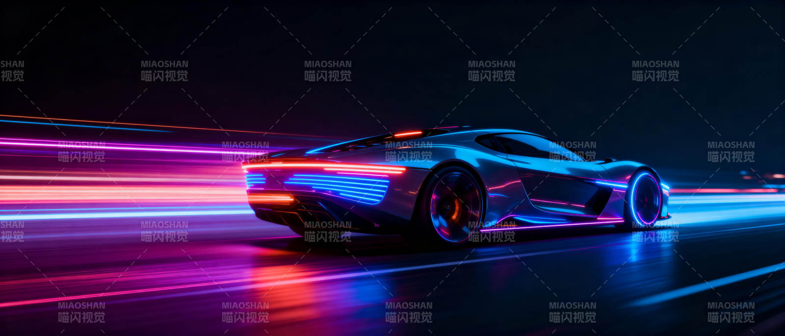 霓虹疾驰未来车图片