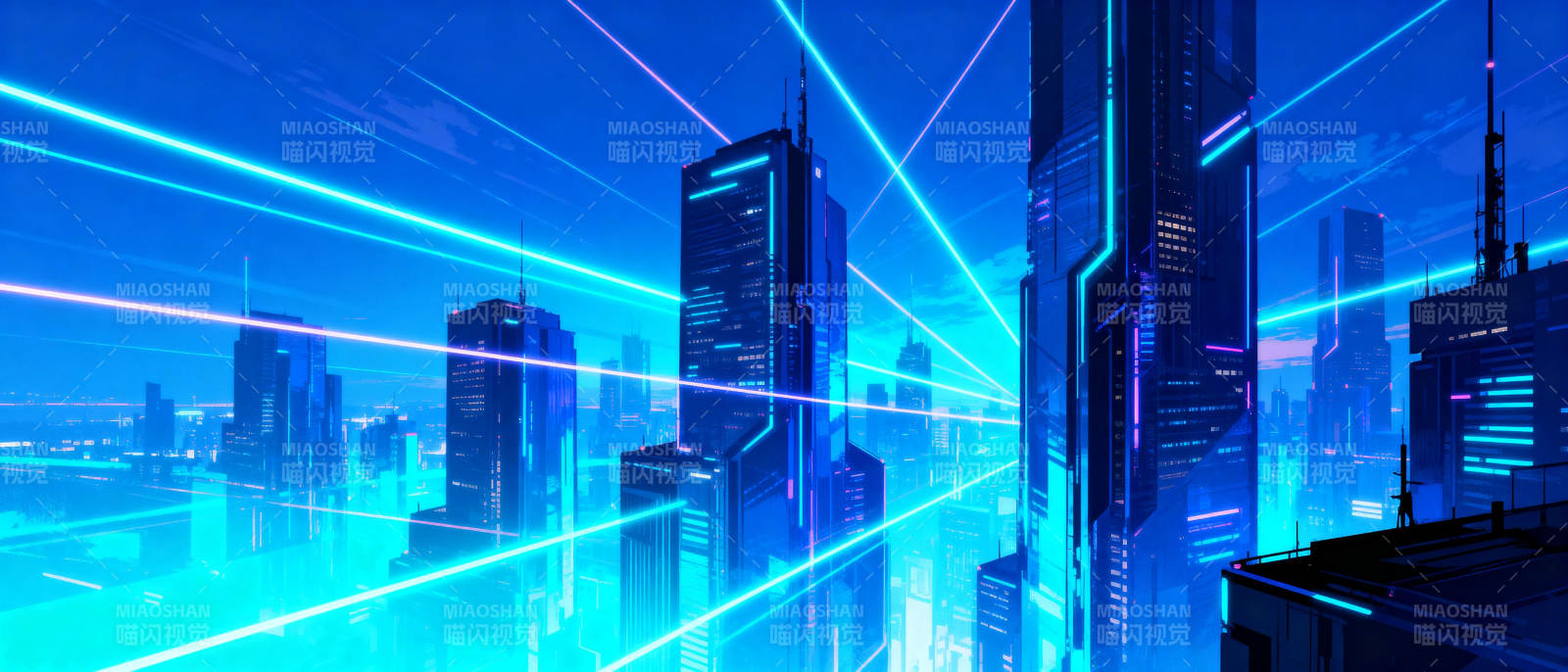 未来都市夜景图片