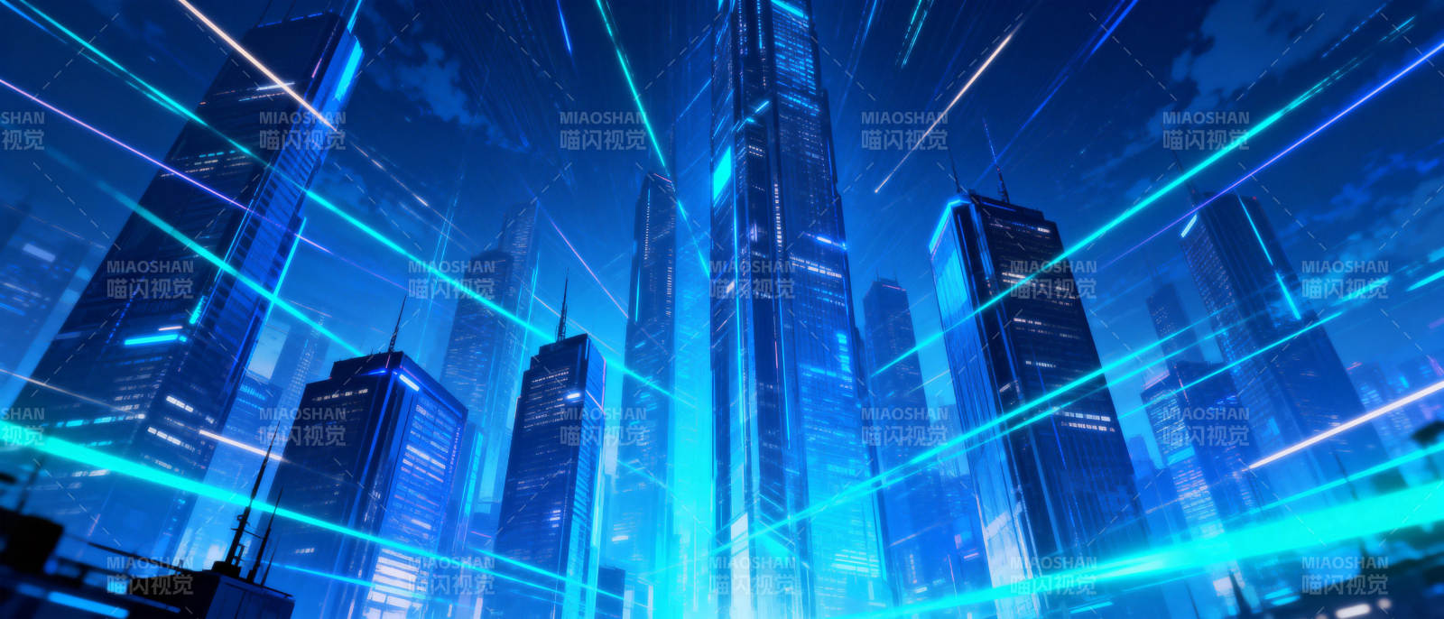 未来都市夜景图片