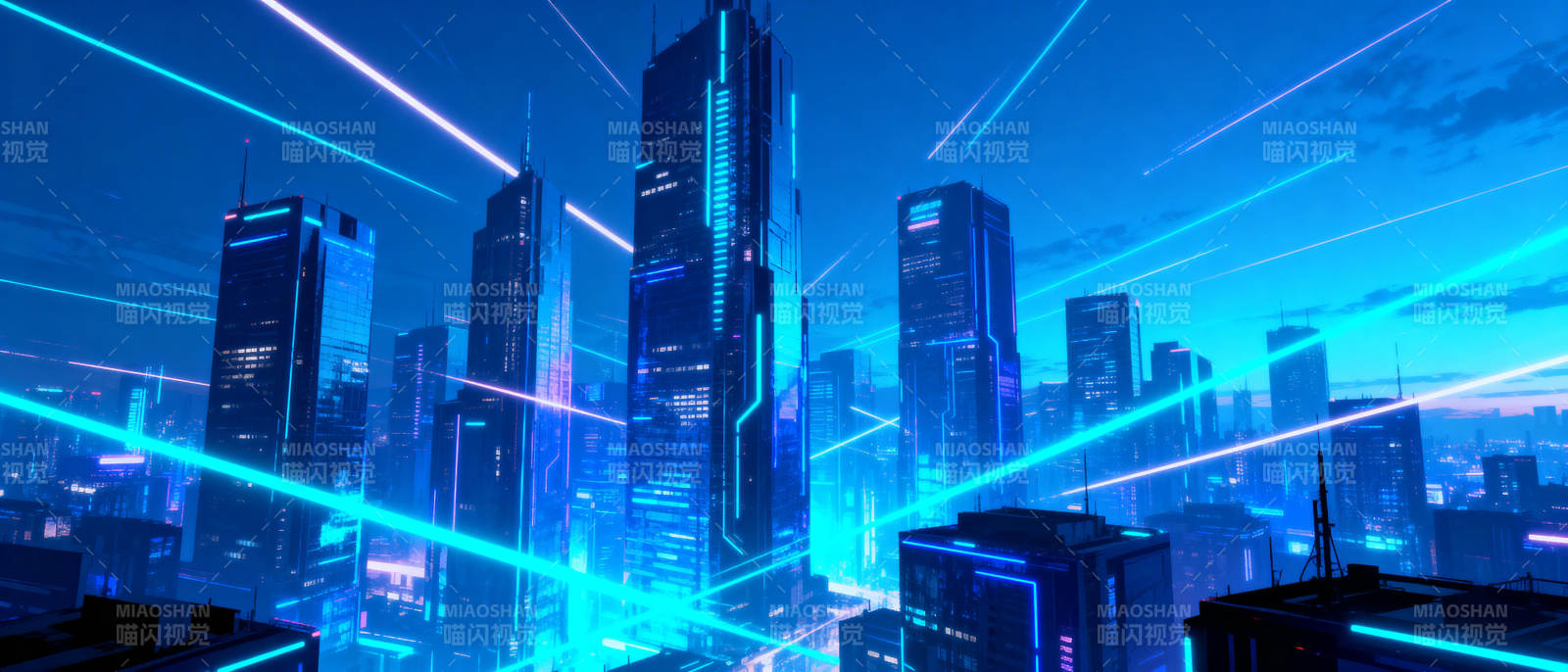 霓虹都市夜景图片