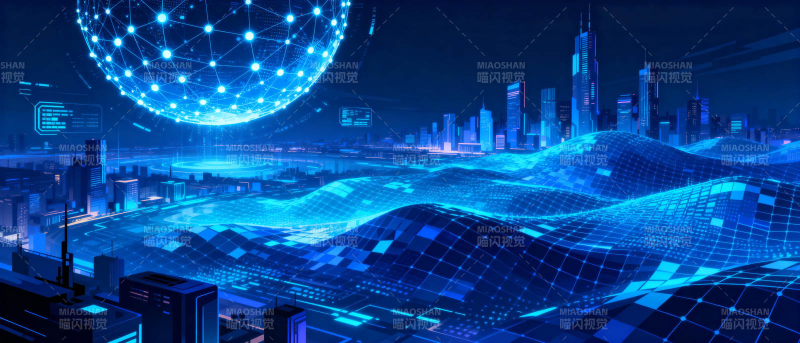 未来城市夜景图片