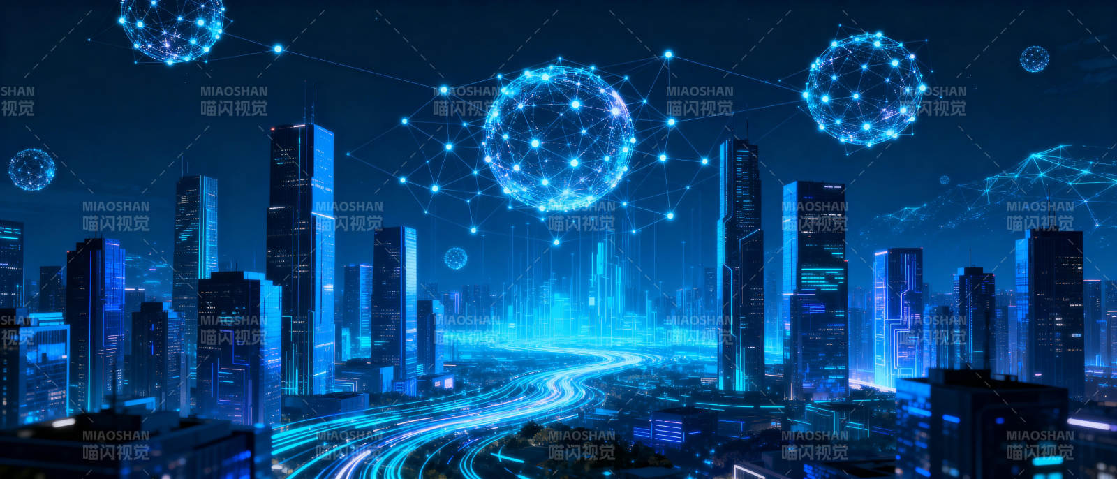 未来都市夜景图片