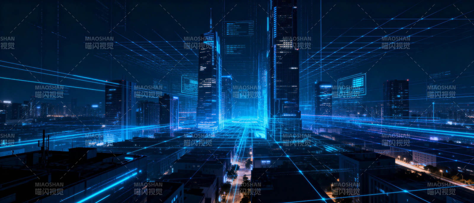 未来都市夜景图片